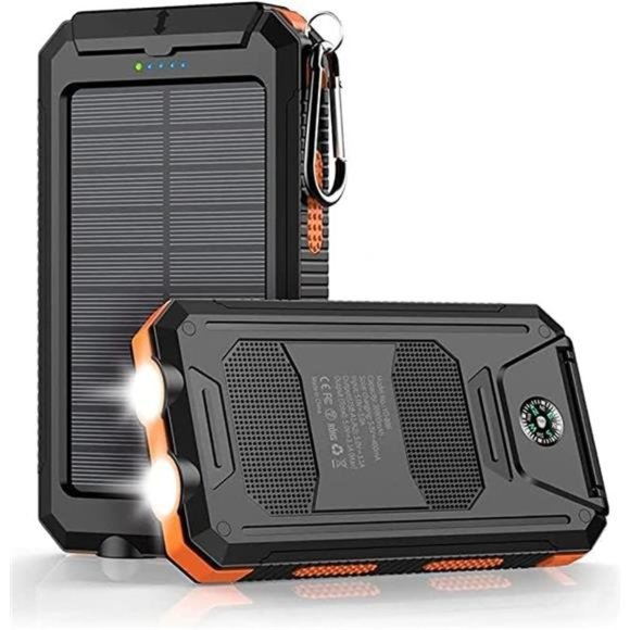 Solar-Charger-Power-Bank - 36800mAh Portable Charger,QC3.0 Fast Charger Dual USB - Picture 1 of 7